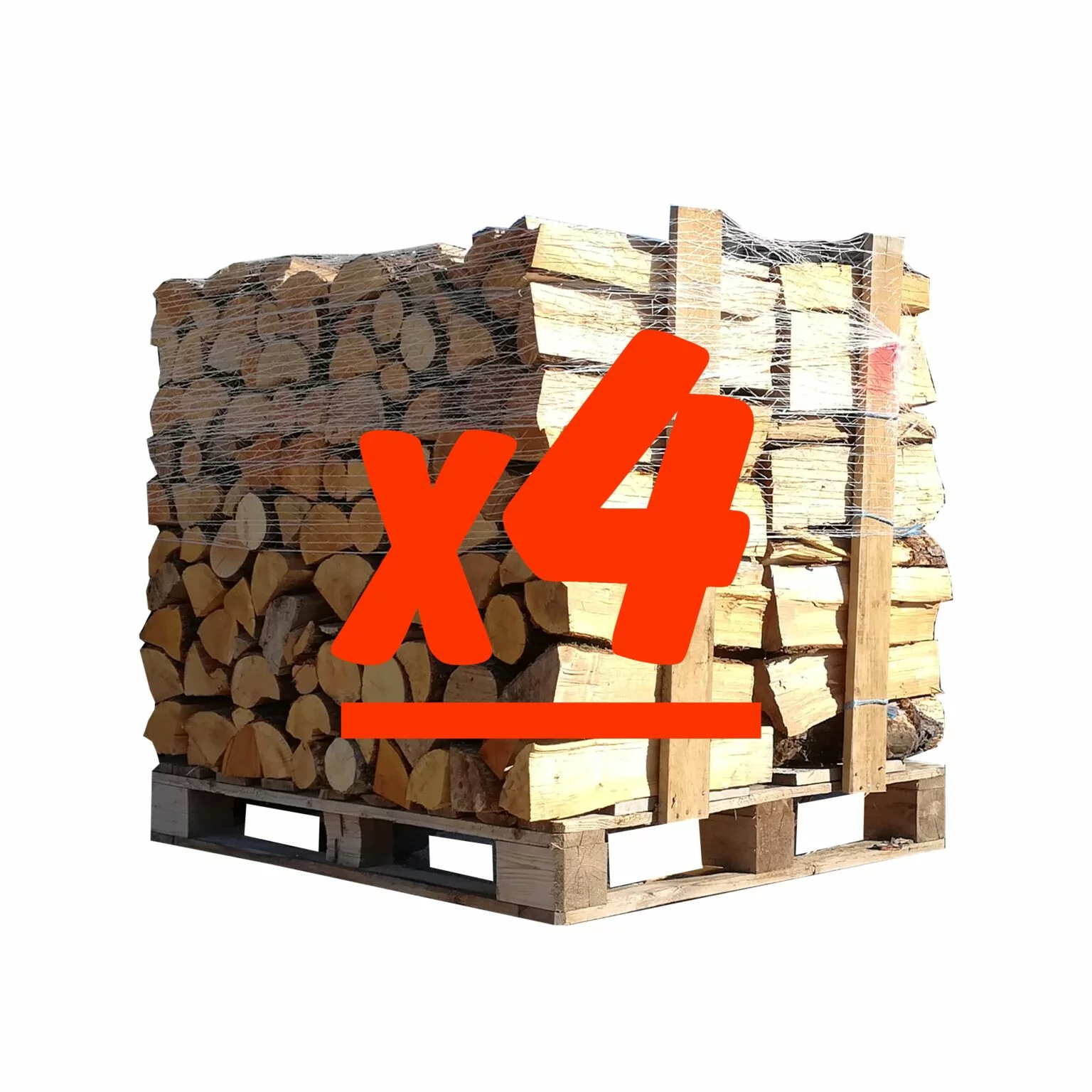 Leños 50 cm – 4 palés – mezcla de roble, haya, carpe y fresno extra seca