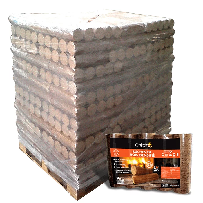 Paquete de 5 leños densificados Crépito® – 30 cm